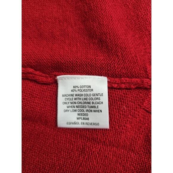 Style & Co ~Woman Size 0X~ Dark Red Ruffled-Sleeve Sweater Top. - Picture 7 of 9